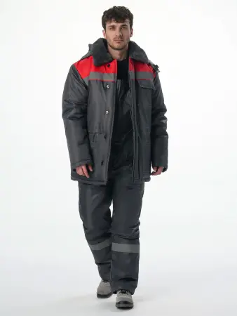 Костюм Т-УЛЬТРА-2 зимний с ПК (т.серый/красный)