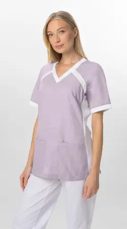 Блуза БЕРТИ женская (розовый/белый) женские медицинские