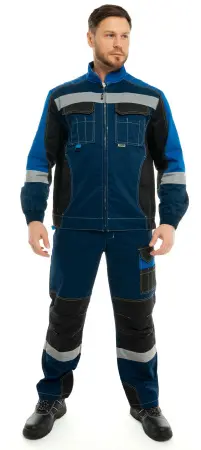 Костюм ФОРМУЛА КОТТОН ФБ1 с БР (т.синий/чёрный/василёк)