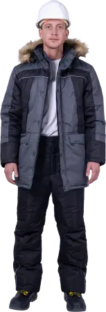 Куртка СКАНДИНАВИЯ ЛЮКС зимняя (серый/чёрный)