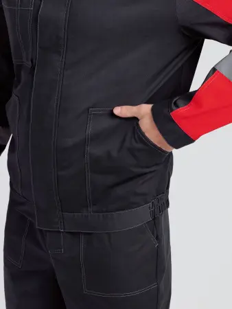 Костюм БРИГОТЕК-1 СОП с БР (т.серый/красный)