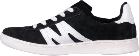 Туфли кроссовые ПВХ замша (черный/белый)