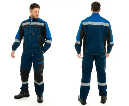 Костюм ФОРМУЛА КОТТОН ФП2 с ПК (т.синий/чёрный/василёк)