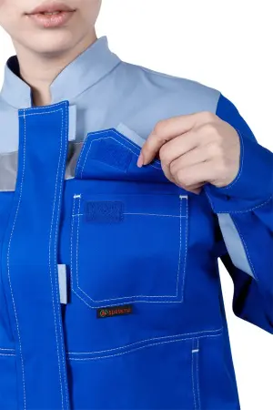 Костюм РАЦИОНАЛИЗАТОР женский с БР (василёк/серый)