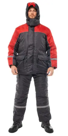 Костюм БАЛТИКА зимний с ПК (т.серый/красный)