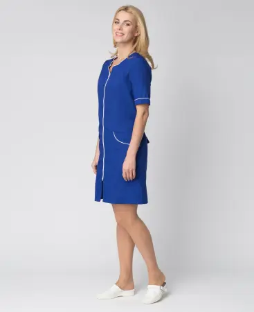 Халат СТЕЛЛА женский (васильковый/белый)