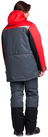 Костюм КМ-10 ЛЮКС зимний c ПК (серый/красный)