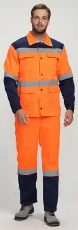 Костюм ROAD WORK с ПК (оранжевый/т.синий)