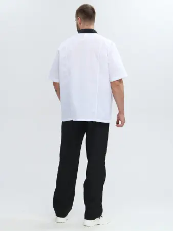 Костюм повара ШОКОЛАД с коротким рукавом (черный/белый)