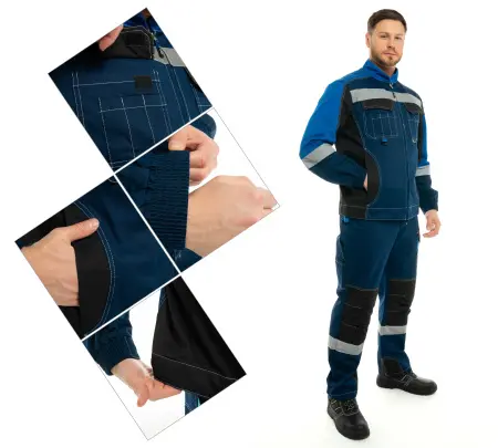 Костюм ФОРМУЛА КОТТОН ФБ1 с БР (т.синий/чёрный/василёк)