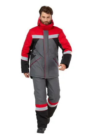 Костюм ПАМИР зимний с БР (серый/черный/красный)
