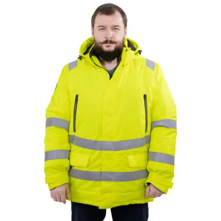 Куртка-парка BRODEKS KW 220 зимняя сигнальная (желтый/черный)