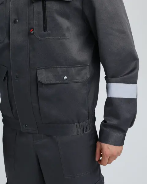 Костюм НЕЙЧ-2 СОП К. с капюшоном с ПК (т.серый/св.серый)