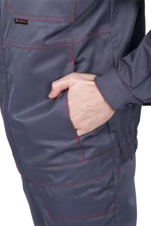 Костюм КМ-10 ЛЮКС летний с ПК (серый/красный)