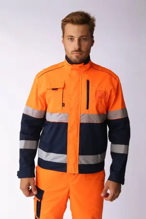 Костюм ДОРОЖНИК С-2 с ПК (оранжевый/т.синий)