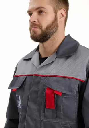 Костюм КИРЖАЧ Л10-КБР с БР (серый/красный)