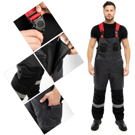 Костюм ЮКОН-МЕМБРАНА с ПК зимний (т.серый/черный/красный)