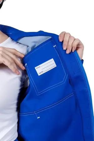 Костюм РАЦИОНАЛИЗАТОР женский с БР (василёк/серый)