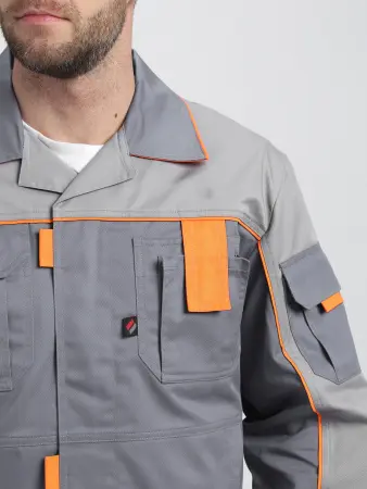 Костюм ДРАГА-2 с ПК (серый/св.серый/оранжевый)