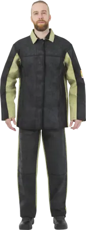 Костюм сварщика комб. 2 кл.защиты с БР (хаки/черный)