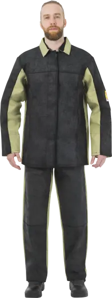 Костюм сварщика комб. 2 кл.защиты с БР (хаки/черный)