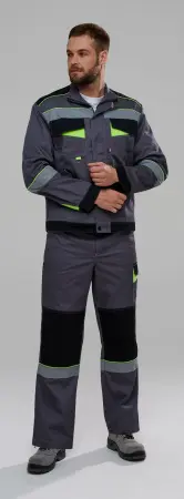 Костюм ХОВАРД-2 IMP с ПК (т.серый/черный/лимонный)