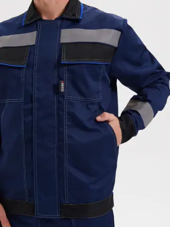 Костюм СИСТЕМА с БР (т.синий/черный/василек)