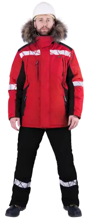 Куртка ХАЙ-ТЕК SAFETY зимняя (красный/черный)