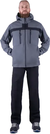 Куртка СОФТШЕЛЛ (серый/черный)