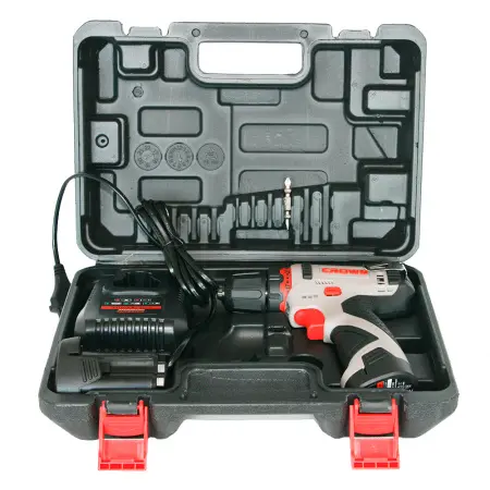 Аккумуляторный шуруповерт CROWN CT21072HX-2 BMC 12В Li-ion 2х2,0Ач 380/1250об/мин