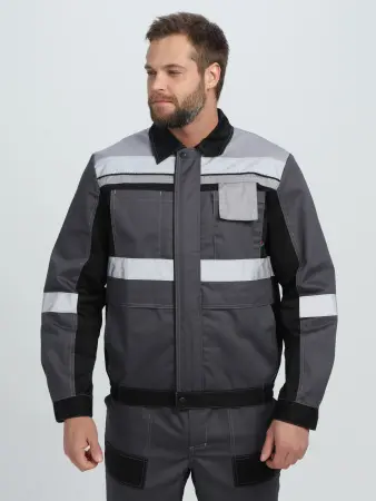 Костюм ВИВАТ-1 ПРЕМИУМ СН МВО с БР (т.серый/черный/св.серый)