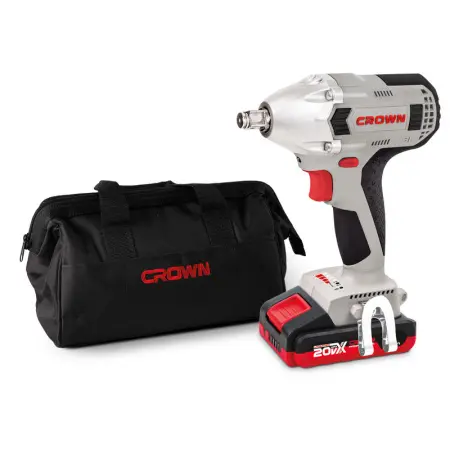 Аккумуляторный ударный гайковерт CROWN CT22015HX-2 TB 20В B3+ 2х2.0Ач 320Нм