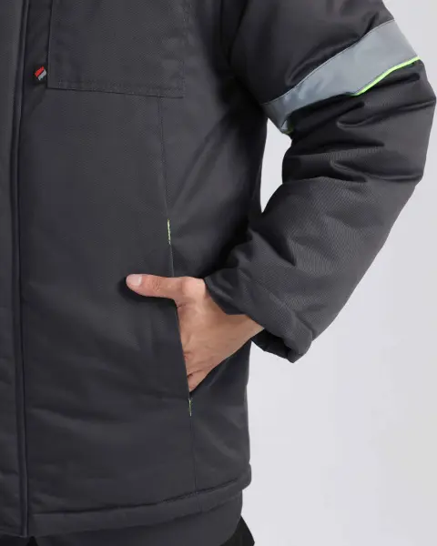 Костюм ХОВАРД зимний с ПК (т.серый/черный/лимонный)