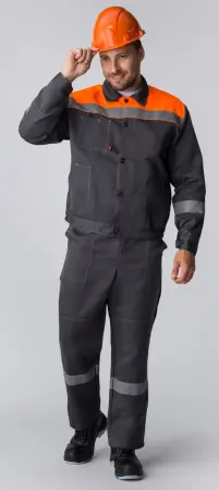 Костюм ЛИГОР-1 СОП У. с БР (т.серый/оранжевый)