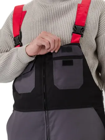 Костюм ВЕКТОР зимний с ПК (т.серый/черный/красный)