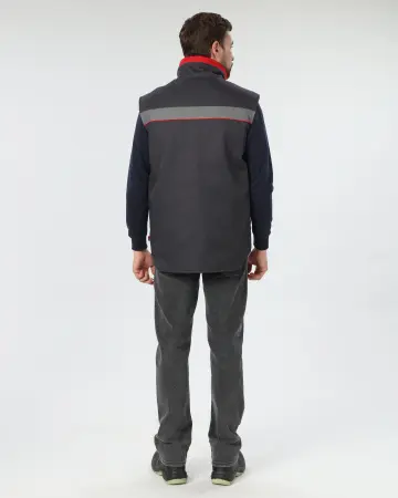 Жилет ГРЕЙ зимний (серый/красный)