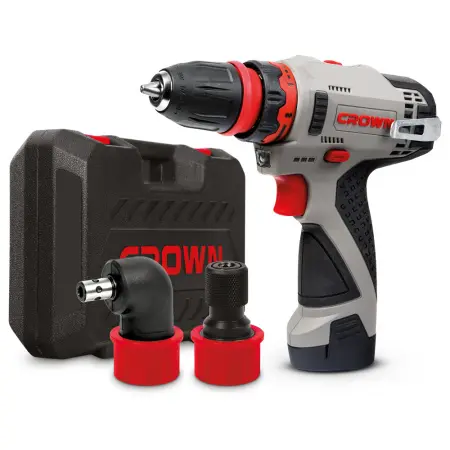 Аккумуляторный шуруповерт CROWN CT21072HQX-2 BMC 12В Li-ion 2х2,0Ач 380/1250об/мин