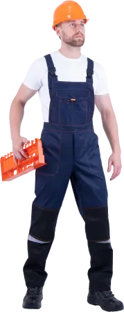 Костюм КМ-10 ЛЮКС с ПК (т.синий/оранжевый)