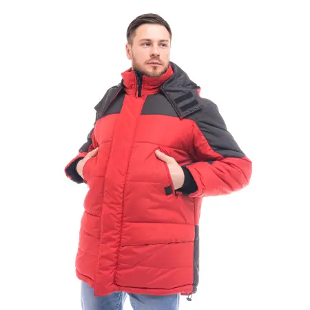 Куртка СИТИ зимняя (красный/чёрный)