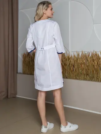 Халат СИМПЛ-003 женский (белый/синий) женские медицинские