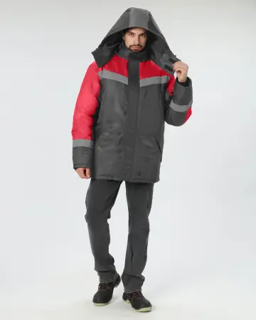 Куртка ЛИГОР СОП зимняя (т.серый/красный) Куртка ЛИГОР СОП зимняя (т.серый/красный)