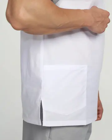 Костюм СТОМАТОЛОГ (серый/белый) мужские медицинские