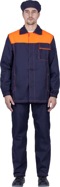 Костюм ХИМОС противокислотный (т.синий/оранжевый)