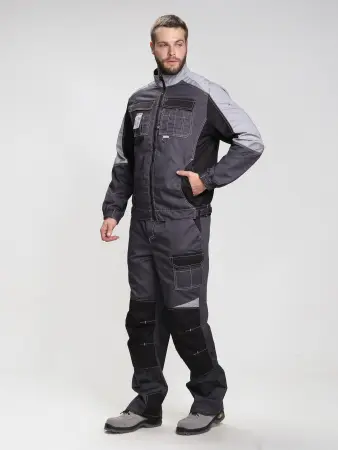 Костюм ВЕКТРОН-1 с БР (т.серый/св.серый/черный)
