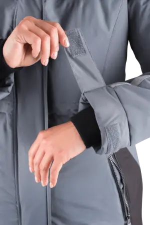 Куртка ХАЙ-ТЕК женская зимняя (серый/красный/черный)