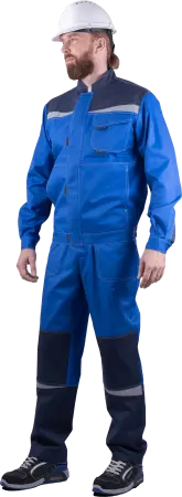 Костюм КМ-10 ЛЮКС летний с БР (василек/т.синий)