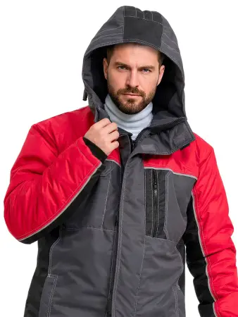 Куртка RONTA KR615 MEMBRANE зимняя (т.серый/черный/красный)