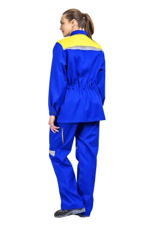 Костюм АЛАТАУ женский с БР (васильковый/желтый)