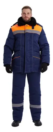 Костюм ВЬЮГА зимний с ПК (т.синий/оранжевый)