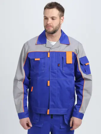 Костюм ДРАГА-2 с ПК (васильковый/св.серый/оранжевый)